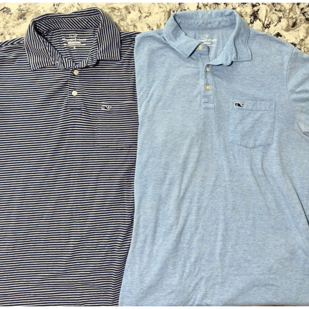 2 Vineyard Vines Sz Small Edgartown Short Sleeve Polo Shirts